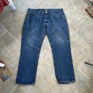 y2k mecca embroidered logo indigo jeans 38x32